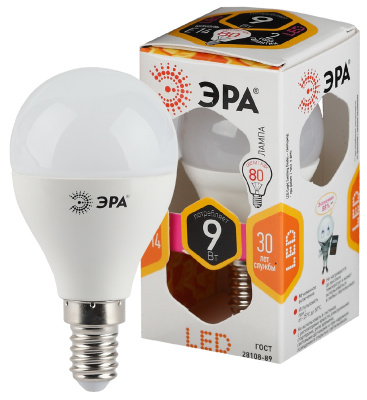 Лампы Эра LED smd P45-9W-827-E14