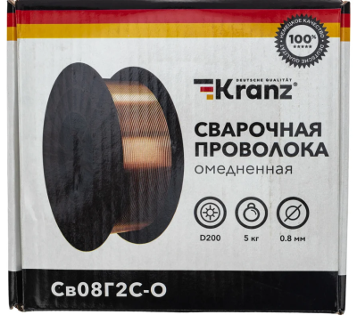Сварочная проволока омедненная Kranz Св08Г2С-О (ER70S-6; SG2) 5 кг 0,8 мм D200