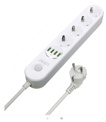 Сетевой фильтр с USB зарядкой LDNIO SE4432 (4USB, AUTO-ID 3.0, 2м) Gray