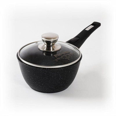 Ковш Мечта со съемн. ручк. и стекл. крышкой Гранит Black 1.7л 082802