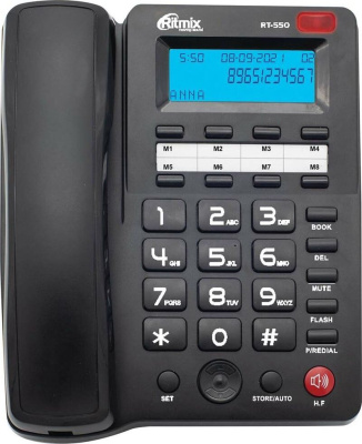 Телефон проводной Ritmix RT-550 black
