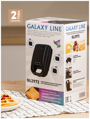 Вафельница Galaxy LINE GL 2972 Черный