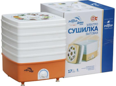 Сушилка для овощей и фруктов Ротор Дива-Люкс СШ-010 (5 решеток) цветная упаковка