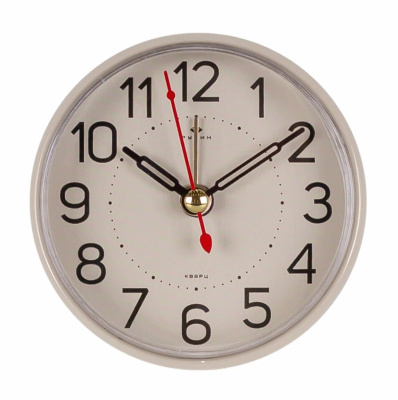 Будильник Рубин кварц, корпус бежевый "Классика"