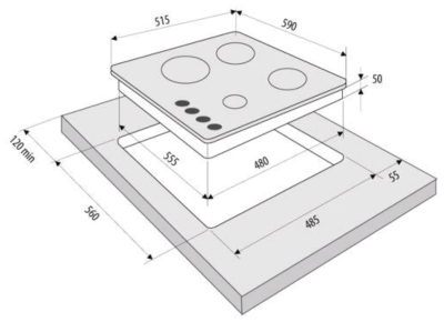 Газовая варочная поверхность Krona ARDENTE 60 BL