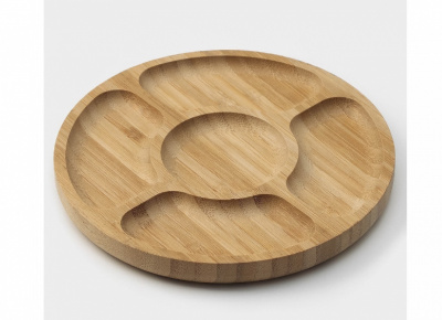 Менажница Доляна Striata 25 см 5 секций круглая 4469397