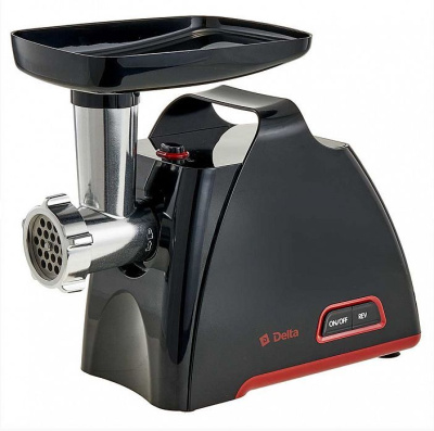 Мясорубка Delta DL-6104M черный с красным