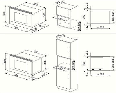 Микроволновая печь встраиваемая Smeg MP122B3