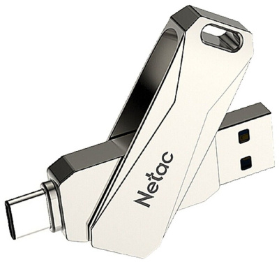 USB накопитель 64Gb USB3.0 Netac U782C Dual Type-C+USB Silver