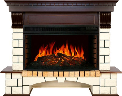 Каминокомплект: Портал Pierre Luxe темный дуб с очагом Royal Flame Dioramic 33 LED FX
