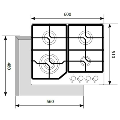 Газовая варочная поверхность LEX GVG 640-1 IV
