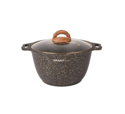 Кастрюля Kukmara Granit ultra black-gold 4 л кгбг42а