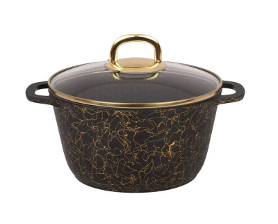 Кастрюля Kukmara Грация 3,5 л Черный/золото кчз35а
