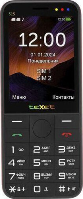 Мобильный телефон teXet TM-315 Black/Red