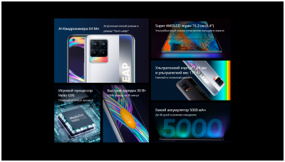 Смартфон Realme 8 6/128GB Black