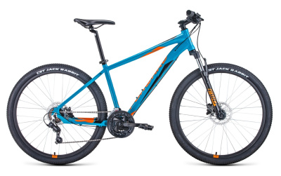 Велосипед Forward Apache 27.5 3.0 disc (27.5"  21ск. рост 19") 2020-21 бирюзовый/оранжевый