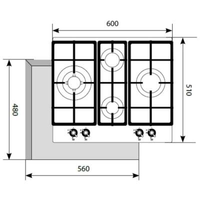 Газовая варочная поверхность LEX GVG 643C BL