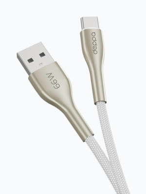 USB кабель Deppa Apollo USB Type-C - USB-А 66Вт (1м) 72605 White