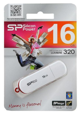 USB накопитель 64GB Silicon power LuxMini 320 White