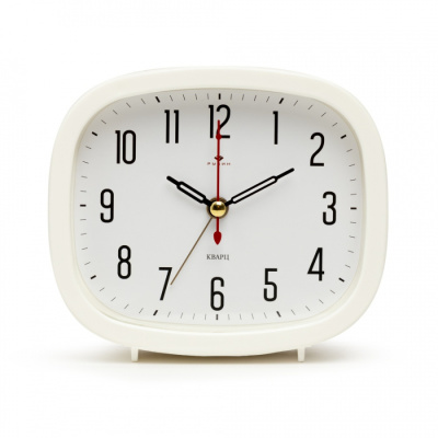Будильник Рубин кварц, корпус белый "Классика"