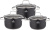 Набор кастрюль Rashel Стефани 6 пр. 2,6 л, 3,6 л, 4,7 л чёрный R-20304v