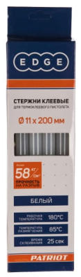 Стержни клеевые EDGE by PATRIOT 11*200мм белые, упаковка 10шт