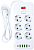 Сетевой фильтр Amper JH-1076U-2W (6 розетки, 4 USB, 2 Type-C) Белый (2.0м)