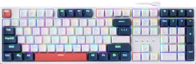 Клавиатура Redragon Whisper RGB Led Механическая Тихая (USB) White+Deep Blue