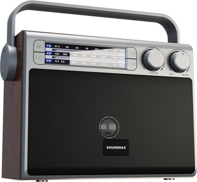 Радиоприемник SoundMAX SM-RD2122UB Тёмное дерево