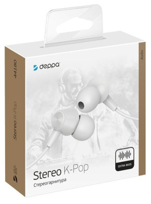 Наушники вкладыши Deppa Stereo K-Pop White