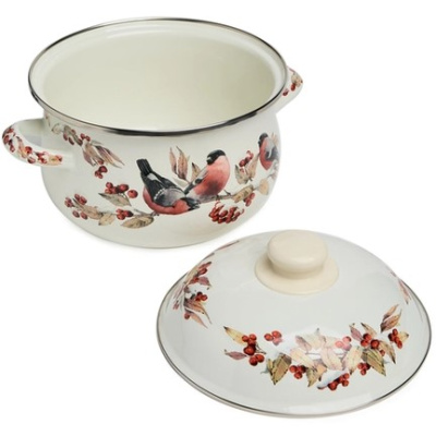 Кастрюля Agness Снегири 22 см/3,6 л 934-748