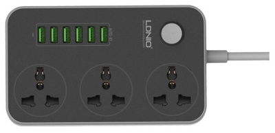 Сетевой фильтр с USB зарядкой LDNIO SC3604 (6USB, 17W, 2м) Gray