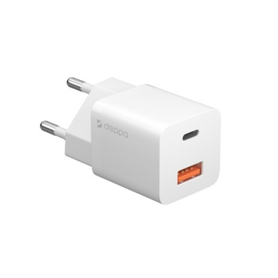 СЗУ Deppa USB + Type-C PD QC 3.0 GaN 20Вт White 11410