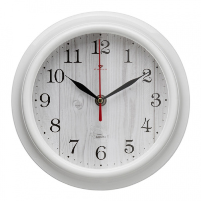 Часы настенные Рубин Белое дерево d-21см белый 2121-144