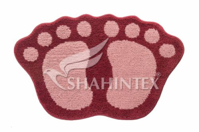 Коврик Shahintex Лапки Microfiber 50*80 розовый 64