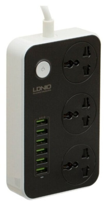 Сетевой фильтр с USB зарядкой LDNIO SC3604 (6USB, 17W, 2м) Gray
