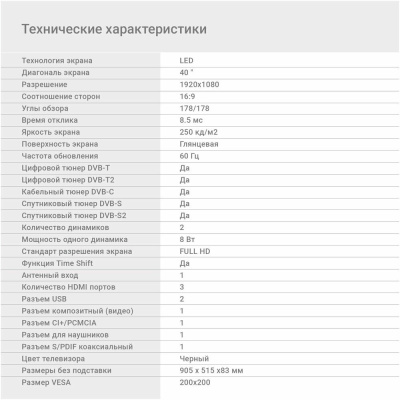 ЖК-телевизор Digma DM-LED40MBB21