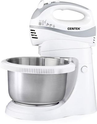 Миксер CENTEK CT-1107 белый/стальной