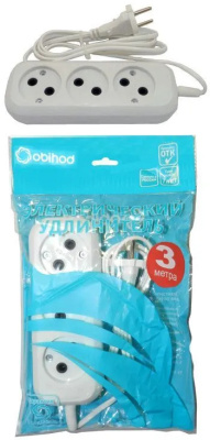 Удлинитель JETT (Obihod) ШВВП 3роз. 3м 6А белый РС-3 150-503