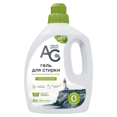 Гель для стирки для белого белья гипоаллергенный Aquae Granni Delicate 2 л
