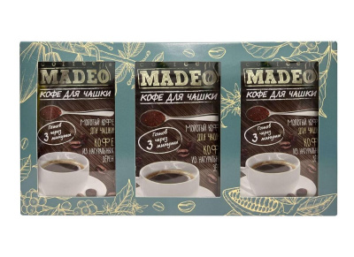 Кофе молотый порционный Madeo Кофе для чашки №2 21 шт х 10 гр подарочный набор