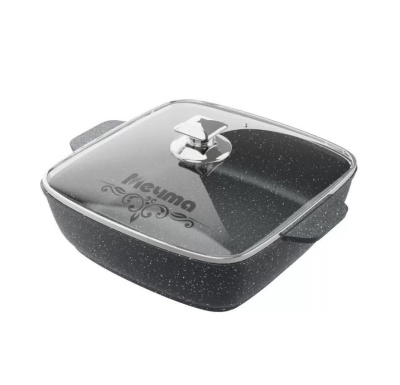 Жаровня Мечта Гранит black 26х26 см квадратная 38802