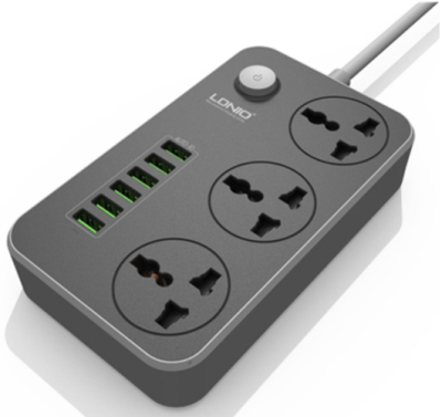 Сетевой фильтр с USB зарядкой LDNIO SC3604 (6USB, 17W, 2м) Gray