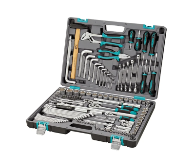 Набор инструментов STELS 1/2",3/8", 1/4", CrV, пластиковый кейс 14107 (142 предм.)