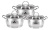 Набор кастрюль Rashel Катрин 6 предметов 2,1 л, 2,8 л, 3,8 л R-207А