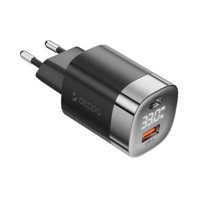 СЗУ Deppa USB-C + USB A PD 3.0 QC 3.0 33W Black 11439