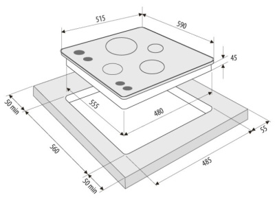 Газовая варочная поверхность Krona PARTITA 60 IX