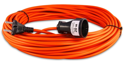 Удлинитель силовой LUX УС1-О-20 (У-101) б/катушки ПВС 2х0.75 20м, 1 розетка б/з