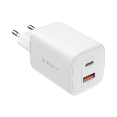 СЗУ Deppa USB + Type-C PD 3,0 QC 5.0 GaN 65Вт White 11491
