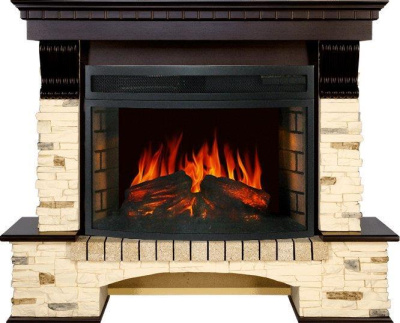 Каминокомплект: Портал Pierre Luxe сланец, темный дуб с очагом Royal Flame Dioramic 25 LED FX
